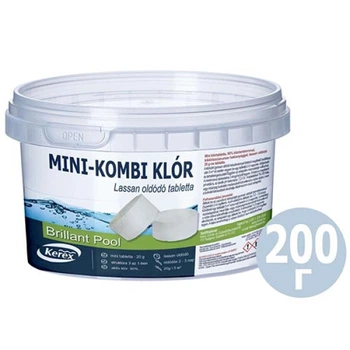 Хлор в таблетках для бассейна Kerex MINI Комби хлор 3 в 1, Венгрия, 200 г (IP-171477)