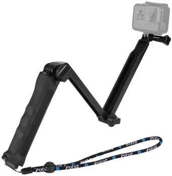 Selfie stick Puluz do kamer sportowych składany Black (PU202)