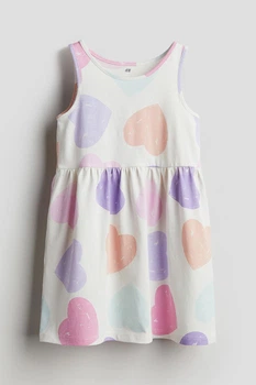 Летнее платье белое разноцветные сердца H&M 110-116см (400097158)