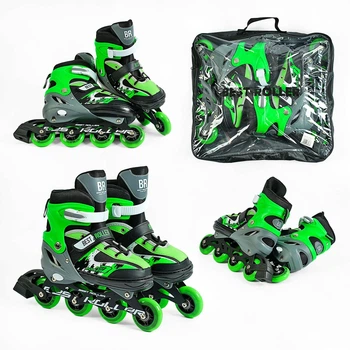 Детские раздвижные ролики Best Roller 75802-L, PU колеса, размер 38-42, Зеленые