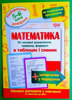 Довідник Математика 5-6 класи Найкращий довідник в таблицях Торсінг