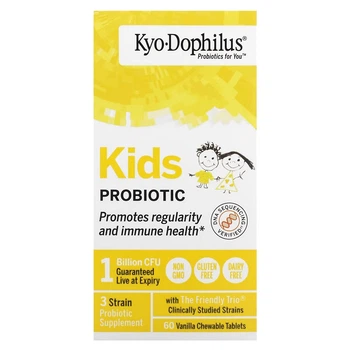 Пробиотики Kyolic Пробиотик для детей вкус ванили Kids Probiotic 60 жевательных таблеток