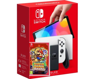 Игровая консоль Nintendo Switch (OLED model) White + Игра Paper Mario: The Thousand-Year Door (английская версия)