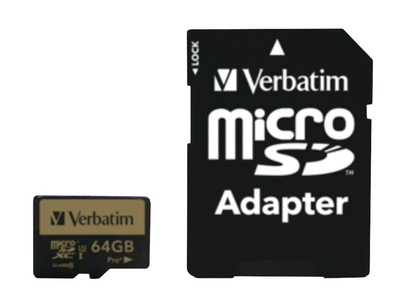 Карта пам'яті Verbatim Pro+ MicroSDXC 64GB UHS Speed Class 3 + SD-адаптер (23942440345)