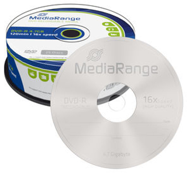 Dyski optyczne MediaRange DVD-R 4.7 GB 16X 120 min 25 szt (MR403)