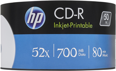 Оптичні диски HP CD-R 700 MB 52x IJ Print 50 шт. (CRE00017WIP-3)