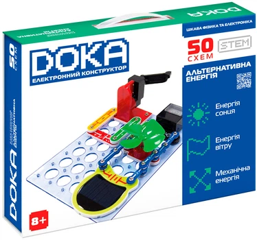 Конструктор электронный DOKA Альтернативная энергия (50 схем) (D70711)