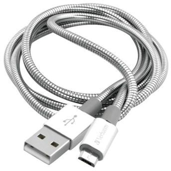 Kabel Verbatim MicroUSB - USB 1 m Srebrzysty (23942488620)