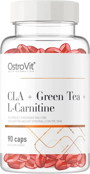 Жироспалювач Ostrovit CLA + Green Tea + L-Carnitine 90 капсул (5903246220193)