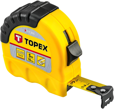 Рулетка TOPEX 5 м х 19 мм з лаковим покриттям (27C305)