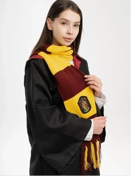 Шарф Гріфіндор Gryffindor з Гаррі Поттера з бахромою Бордовий з жовтим 200х20 см (90008)