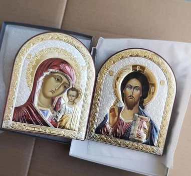 Ікони аркові для дому Спаситель і Богородиця 10x12см