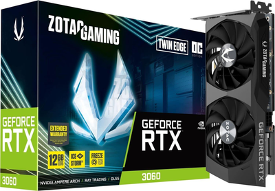 Відеокарта Zotac RTX 3060 12Gb Twin Edge OC (ZT-A30600H-10M) (GDDR6, 192 bit, PCI-E 4.0 x16)
