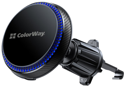 Автотримач для телефона ColorWay MagSafe 360° Air Vent 15W Black (CW-CHMW041Q-BK)