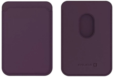 Portfel na etui Evelatus Universal iPhone Genuine Leather Wallet With MagSafe Deep Purple (EVEPOMSDP)