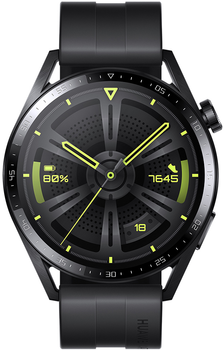 Смарт-годинник Huawei Watch GT3 Active 46mm / GPS / Bluetooth / Вологозахист 5 АТМ / До 14 днів роботи / Harmony OS 2 / Black (JPT-B19) Б/В b1