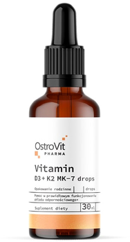 Suplement diety OstroVit Pharma Vitamin D3 + K2 MK-7 drops 30 ml (5903933902449)