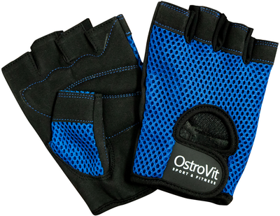 Жіночі тренувальні рукавички OstroVit Блакитно-Чорні M (5903246228823)