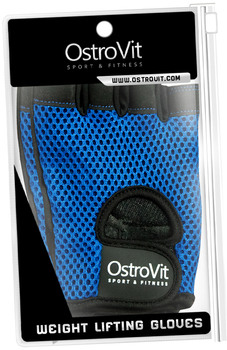 Жіночі тренувальні рукавички OstroVit Блакитно-Чорні XS (5903246228854)