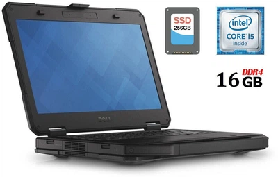 Защищенный ноутбук Dell Latitude 5414 Rugged / 14" (1920x1080) IPS Touch / Intel Core i5-6300U (2 (4) ядра по 2.4 - 3.0 GHz) / 16 GB DDR4 / 256 GB SSD / Intel HD Graphics 520 / HDMI / 4G LTE б/у