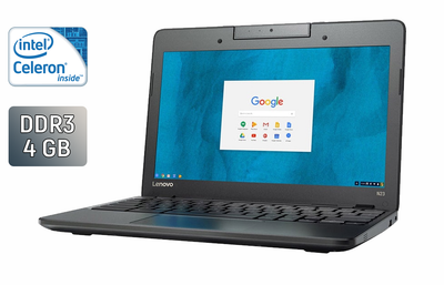 Нетбук Б-класс Lenovo N23 Chromebook / 11.6" (1366x768) TN / Intel Celeron N3060 (2 ядра по 1.6 - 2.48 GHz) / 4 GB DDR3 / 16 GB SSD / Intel HD Graphics 400 / WebCam / HDMI б/у