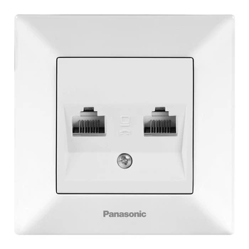 Розетка комп'ютерна подвійна (CAT5e) Panasonic Arkedia Slim біла WNTC0406-2WH