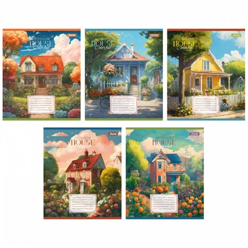 Тетради ученические 36 листов линия 1В House colorful, 15 шт. в упаковке