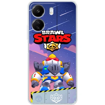 Силиконовый Чехол с Картинкой для Xiaomi Redmi 13C Принт (Бравл Старс Вольт, Brawl Stars Surge) (50702-ysm020)