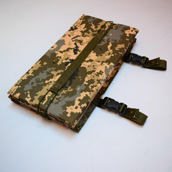 Сидушка каремат тактичний складний 5 секцій, килимок для сидіння військовий, п'ятиточка польова армійська Піксель