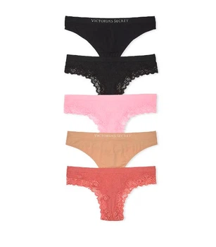 Набор трусиков Victoria's Secret 5-Pack Seamless High-Leg Brief Thong L