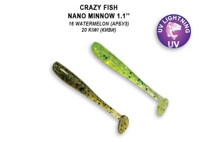 Силіконова приманка Crazy Fish Nano Minnow 1,1" 68-27-16/20-6,68-27-16/20-6