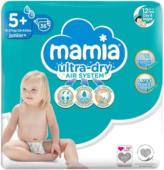 Підгузки дитячі Mamia Ultra Dry 5+ 36 шт (4061462569449)