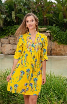 Пляжная туника с бисером AnastaSea 22A-415/2 C 42(S) Желтый