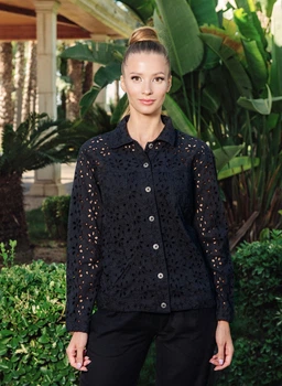 Жіноча блузка прошва Fresh Cotton 23F-811/2C 48(XL) Чорний