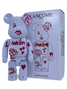 Статуетка Bearbrick x Lancome Paris x CALL ME HAPPY 400% 28 см Medicom Toy Косметика