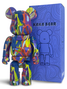 Статуетка Bearbrick x KAWS x Tension 400% 28 см Medicom Toy Барви сяйва