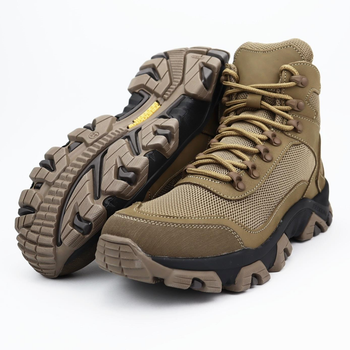 Кожаные летние ботинки OKSY TACTICAL Koyot 40 размер арт. 070112-setka
