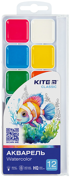 Фарби акварельні Kite Classic 12 кольорів (K-061)