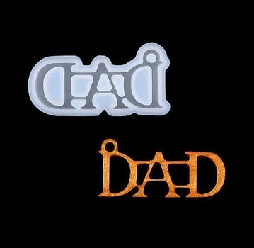Силиконовая форма Finding Молд подвески кулон для брелка DAD отец Белый 77 мм x 40 мм x 8 мм