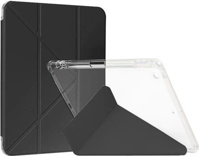 Чехол для планшета BeCover Ultra Slim Origami Transparent с креплением Apple Pencil для Apple iPad 10.2 2019/2020/2021 Black (BC_711098)