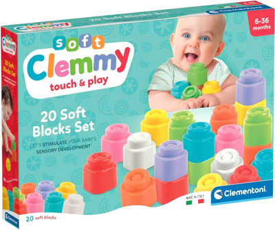 Klocki konstrukcyjne Clementoni Soft Clemmy 20 elementów (8005125179893)