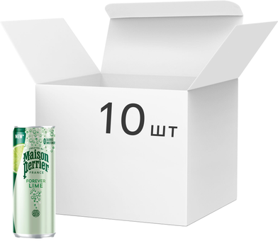 Упаковка мінеральної води Perrier Lime 0.25 л Мультипак х 10 шт (7613036669412)