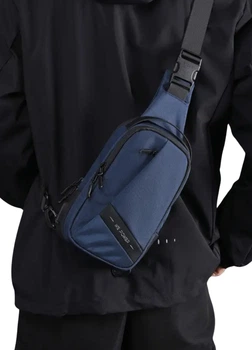 Універсальна чоловіча багатофункціональна сумка Navy Blue City Compact No Brand 1359-01 Синій