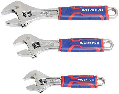 Набор ключей разводных Workpro PRO CR-V 0-30 мм 3 шт (WP272013)
