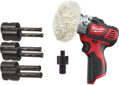 Аккумуляторная шлифовальная машина Milwaukee M12 BPS-0 + набор алмазных коронок 6-10 мм М14 (4932478547)