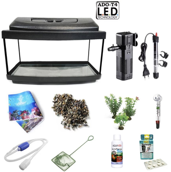 Акваріумний комплект ZooCool Black Line/Black овальний T4-LED 400-250-200 (20л) 4мм