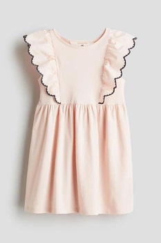 Платье из джерси с воланами светло-розовое H&M 122-128см (400097382)