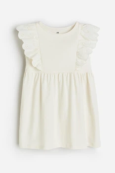 Платье из джерси с воланами кремовое H&M 122-128см (400097392)