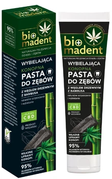 Зубная паста натуральная Bio Madent отбеливающая с маслом конопли и бамбуковым углем, 100 мл