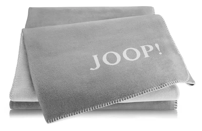 Хлопковый плед JOOP Uni-Doubleface GRAPHIT-RAUCH 150x200 см графит